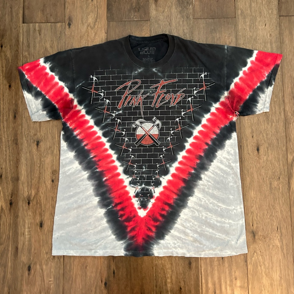 Liquid Blue Pink Floyd Tie-Dye Tee - Red, Black, Gray